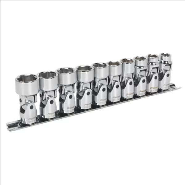 Sealey AK2710 Universal Joint Socket Set 3/8Sq Drive 6pt WallDrive® 10pc Metric