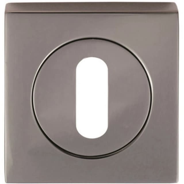 Loops Square Lock Profile Escutcheon 51 x 51mm Concealed Fix Black Nickel Metallics unisex