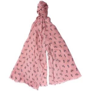 Barbour Womens Dog Print Wrap Rose Tan