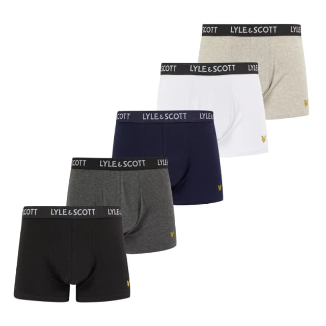 Lyle & Scott 5 Pack Miller Trunks Black/White/Grey/Peacoat XXL