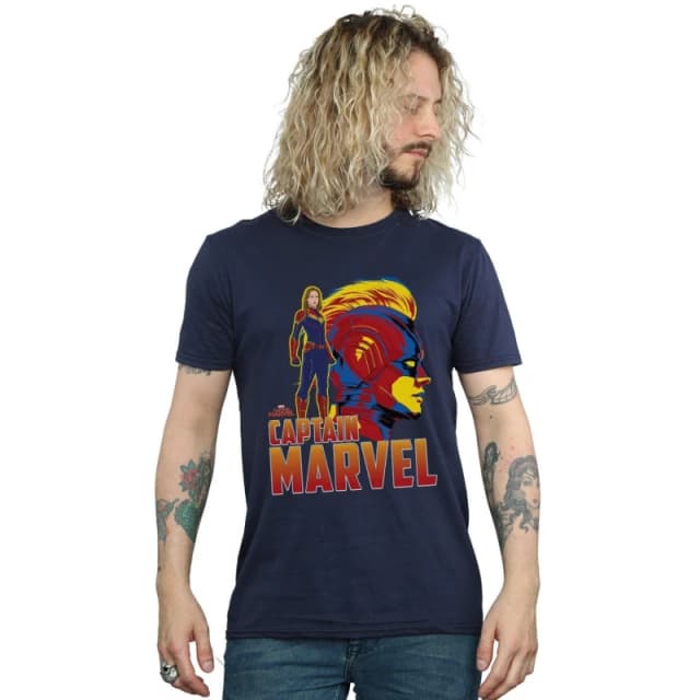 Marvel Marvel Men Captain Character T-Shirt in Navy Size: Small Navy S Male 5059114706440