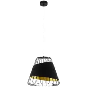 Eglo - Austell Wire Frame Pendant Ceiling Light Black