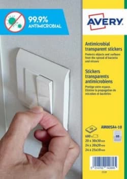 Avery Antimicrobial Film Circle 63 Per Sheet 10 Sheets