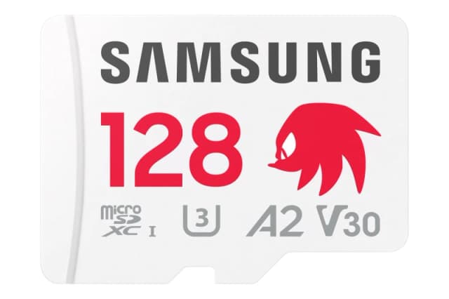 Samsung Sonic Edition - Knuckles microSDXC card Retail 128GB A2 Application Performance Class, v30 Video Speed Class, UHS-I U3 “Sonic The Hed