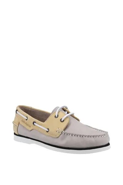 Hush Puppies Womens Hattie Leather Boat Deck Sailing Shoes - UK 3 Grey female GDE2395GRY3