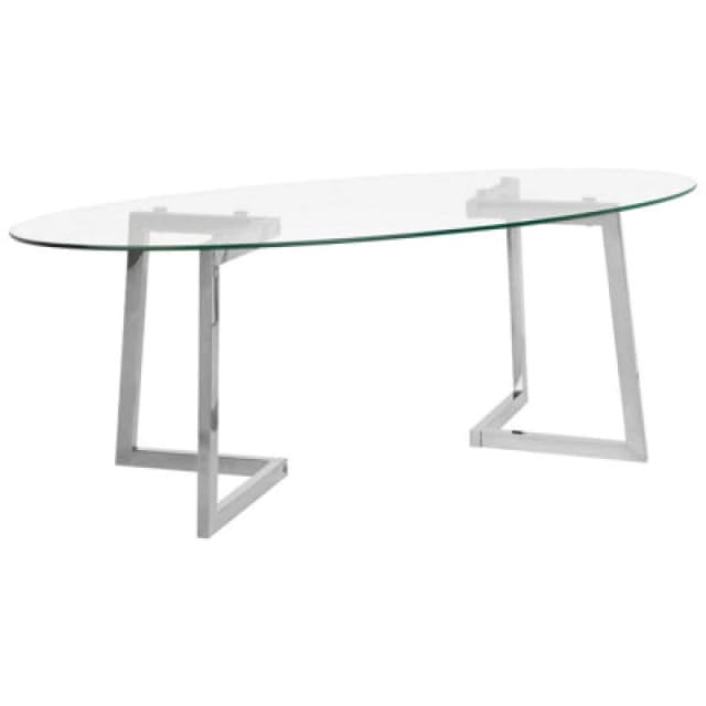 Beliani Coffee Table Fresno Glass Silver