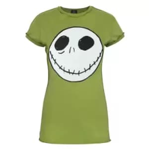 Nightmare Before Christmas Womens/Ladies Jack Reverse Seam T-Shirt (L) (Green)