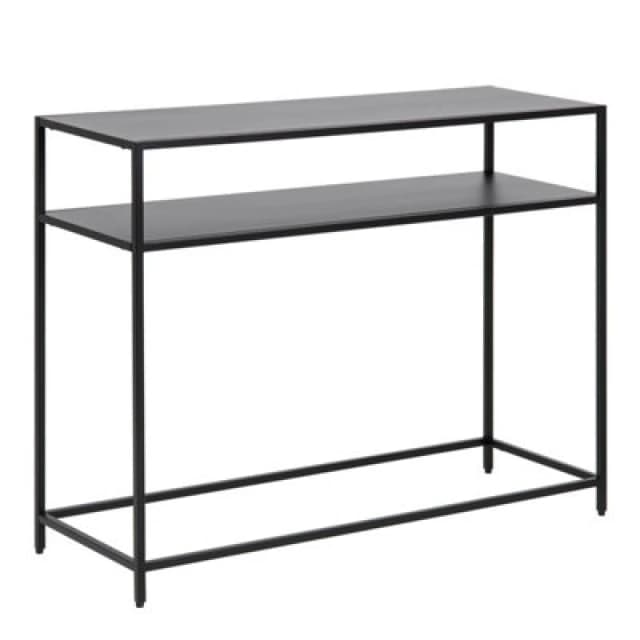 Furniture To Go Newcastle Console Table With Open Shelf In Matt Black