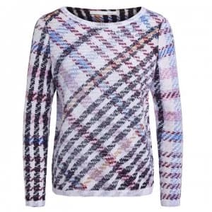 Oui Fashion Jumper - WhiteBrown 0118