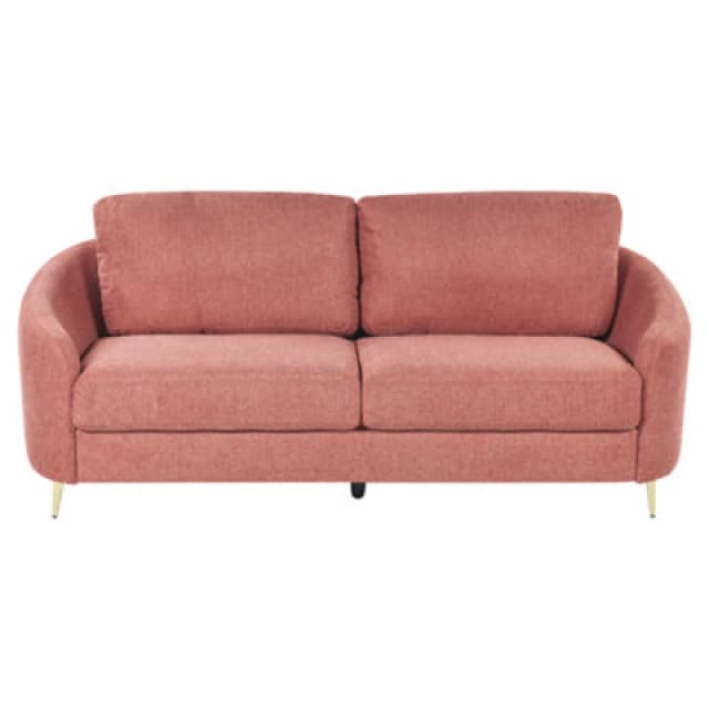Beliani Sofa 3 Seater Trosa Fabric Pink