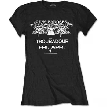 Guns N' Roses - Troubadour Flyer Womens Large T-Shirt - Black