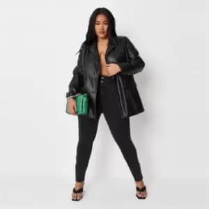 Missguided Plus Asym Double Wb Sinner Skinny Jean - Black