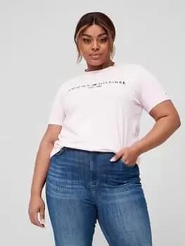 Tommy Hilfiger Curve Regular Crew Neck T-Shirt - Pink, Size 46, Women