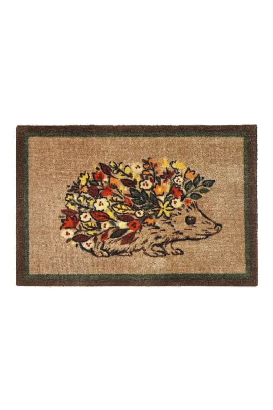 My Mat Washable Nylon Floral Hedgehog Indoor Mat Multi