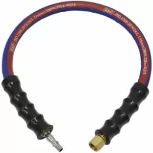 AH2R/38 Air Leader Hose 600mm x Ø10mm with Tailpiece & 1/4'BSP Union - Sealey