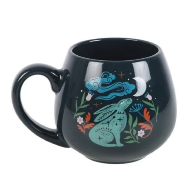 Something Different Something Different Midnight Hare Rounded Mug in Black One Size Unisex 5063574394611