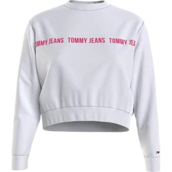 Tommy Jeans Crop Tape Crew - YBR WHITE