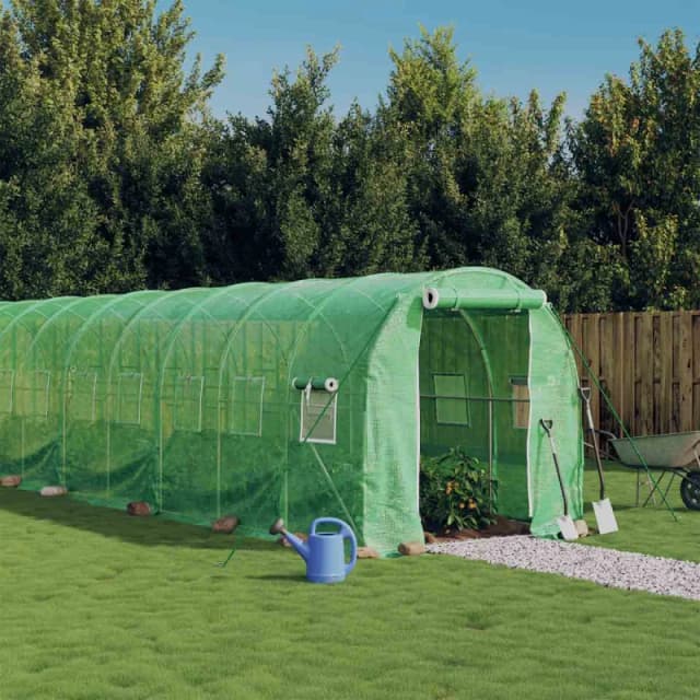 vidaXL Greenhouse with Steel Frame Green 24 m 12x2x2 m, Green 3188021