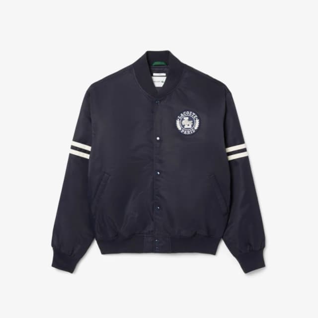 Lacoste Mens Water Repellent Varsity Jacket Navy HDE male M