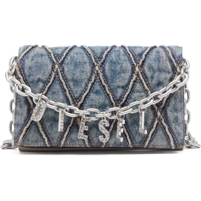 Diesel Womens Play Mirror Wallet On Chain Denim female One Size