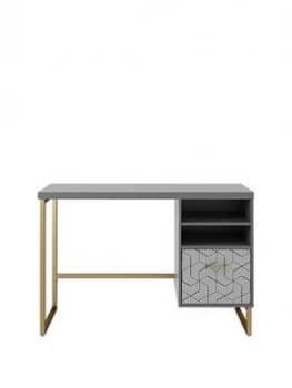 Cosmoliving Scarlett Single Pedestal Desk - Graphite Grey