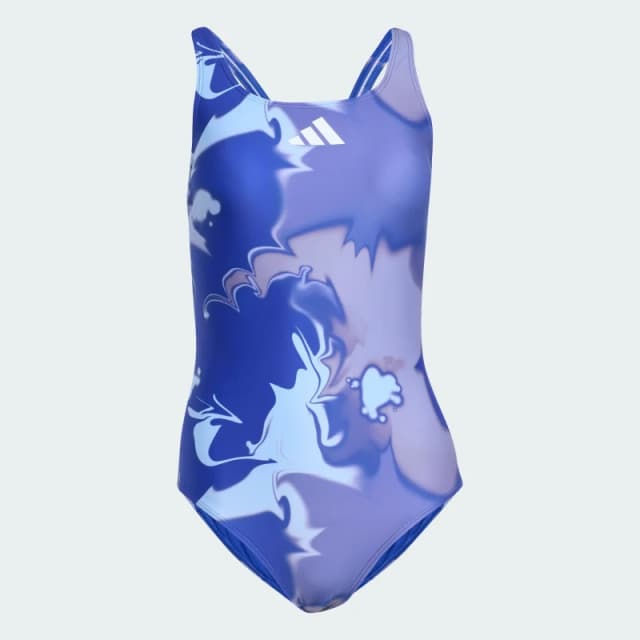 Womens Y-Back One Piece Swimsuit adidas Tie Dye Graphic Bleu Female 38