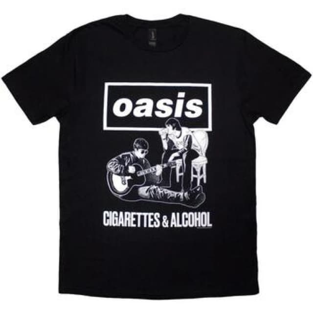 Oasis Oasis Men Cigarettes & Alcohol Illustration T-Shirt in Black Size: Small Black S Male 5063750833361