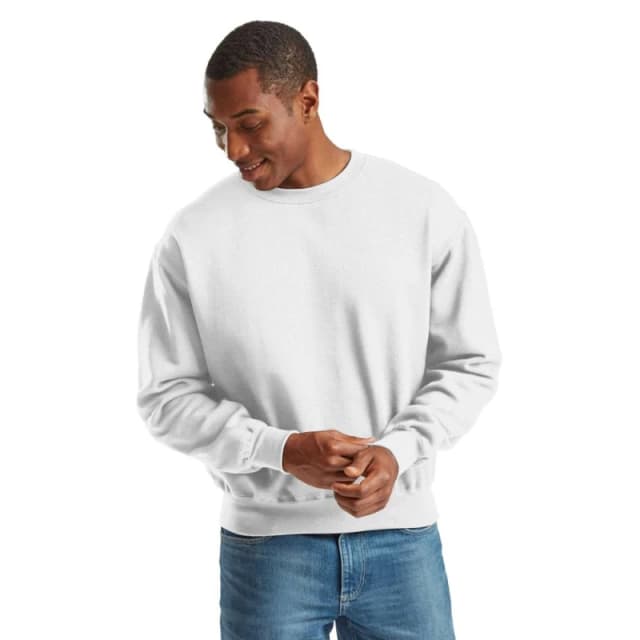 Fruit of the Loom Mens Supercotton Sweatshirt in White Size: Small White Male S