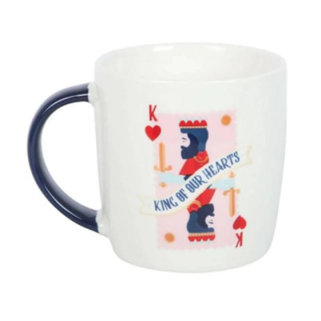 Something Different Something Different King Of Our Hearts Playing Card Mug Set in White White One Size Unisex 5063703427739