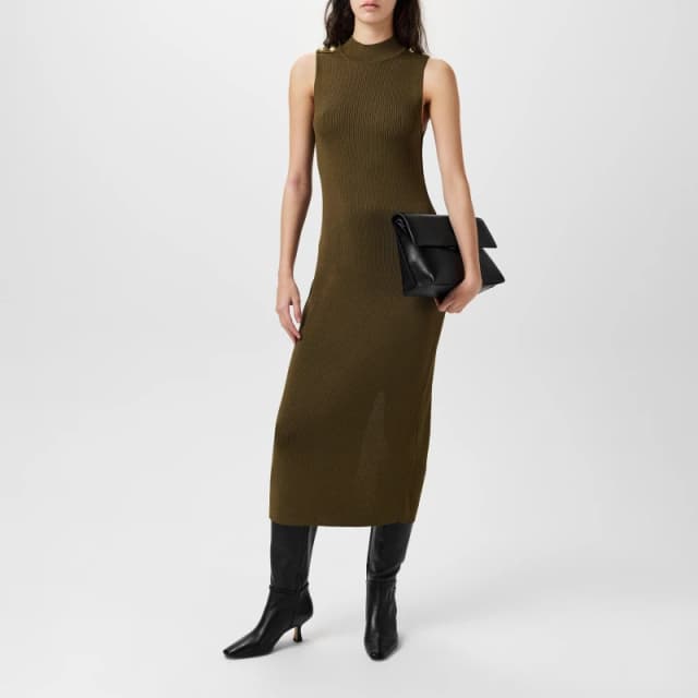 Barbour International Milla Knitted Midi Dress - Green Green 14