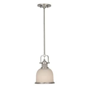 1 Light Dome Ceiling Mini Pendant Brushed Steel, E27