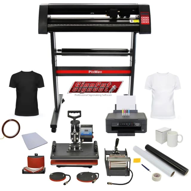 Monstershop PixMax Da Vinci Bundle 5 in 1 Heat Press, Vinyl Cutter, Printer Red unisex