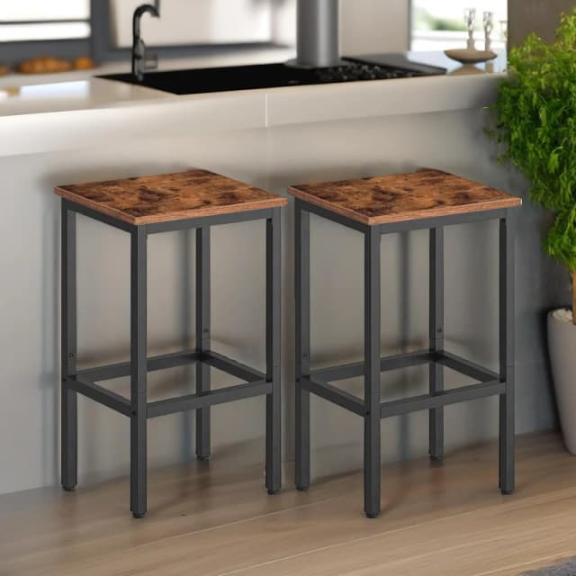 Rafaelo Mobilia Set of 2 Counter Height Stools in Brown Brown Unisex