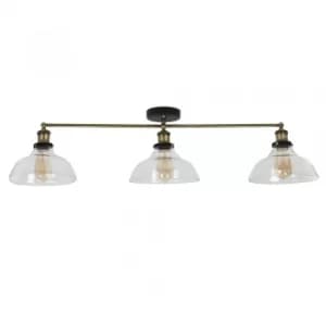 Wallace 3 Way Bar with Clear Glass Shades