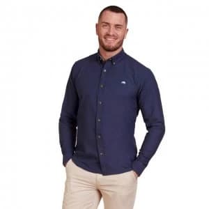 Raging Bull Navy Long Sleeves Signature Oxford Shirt - 3XL