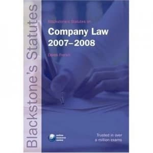 Company Law 2007-2008 by Derek French Paperback
