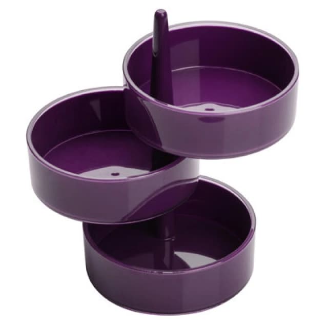 Premier Housewares Rotary Tray 3pc Plastic Rotary Storage Tray Set Purple