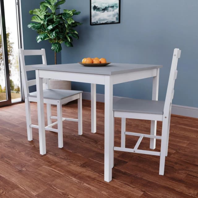 Lassic Vida Designs Yorkshire 2 Seater Dining Set White & Grey unisex 2 Seater