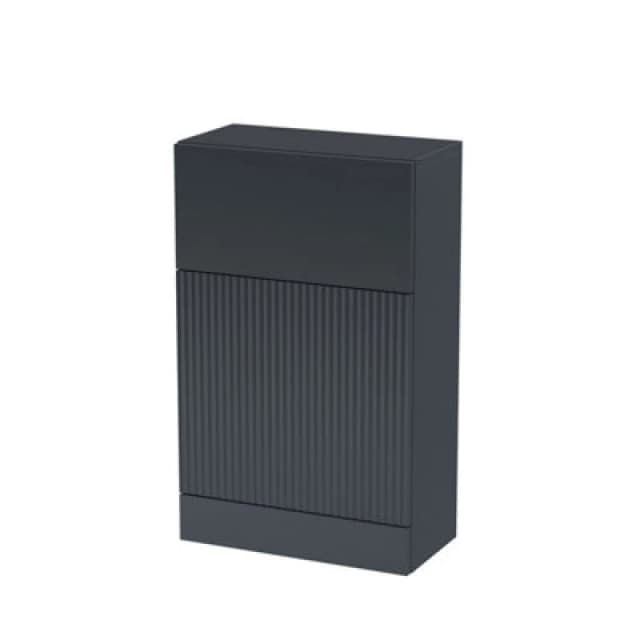 Hudson Reed Fluted Floor Standing Wc Unit, Back To Wall Wc Units For Modern Bathroom, Soft Black, 500mm