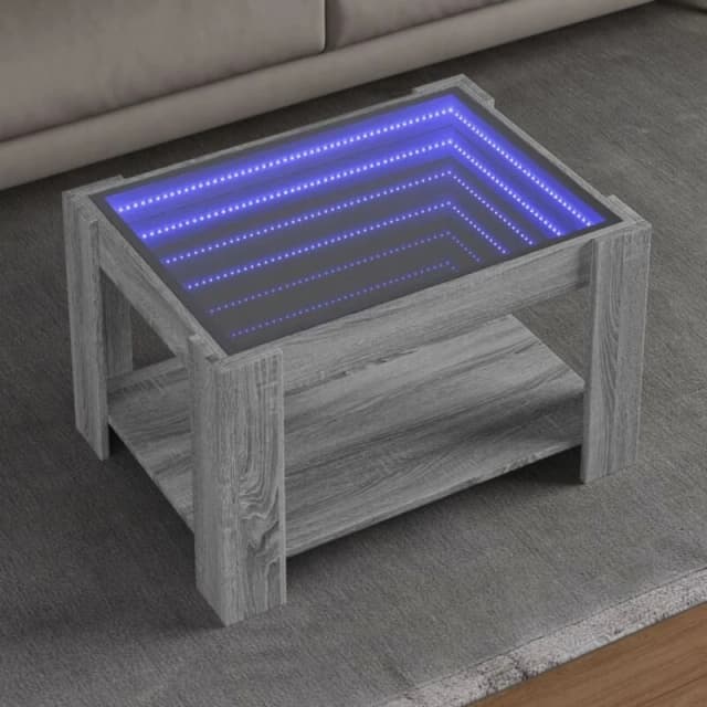 Vidaxl Coffee Table With LED Grey Sonoma 73X53X45cm Engineered Wood, Grey 847551