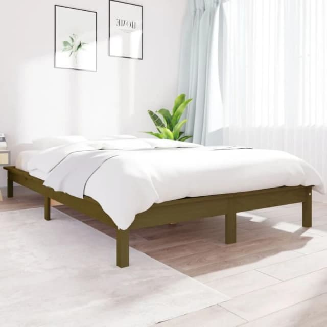 Vidaxl Bed Frame Honey Brown 180X200 Cm Super King Size Solid Wood Pine, Brown 820559