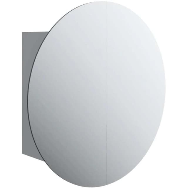 vidaXL Bathroom Cabinet with Round Mirror&LED Grey 40x40x17.5 cm, Grey 345581