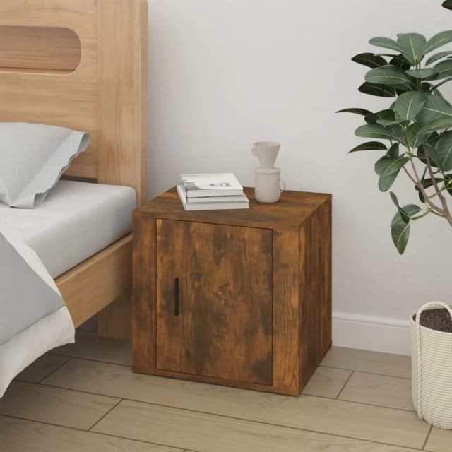 vidaXL Bedside Cabinet Smoked Oak 50x39x47 cm, Brown 816698