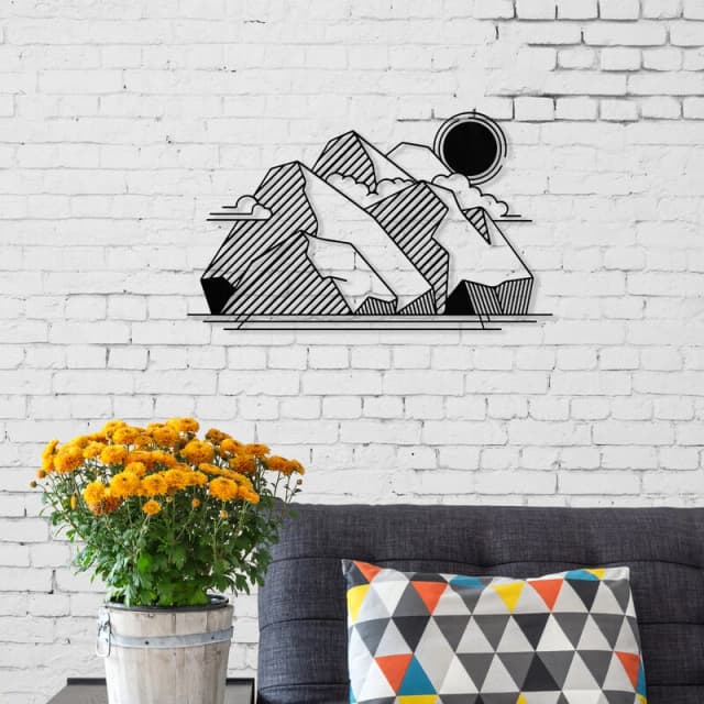 Decortie View No. 18 Modern Metal Wall Art Home Decorative Minimalist Hanging Wall Sculpture, Black