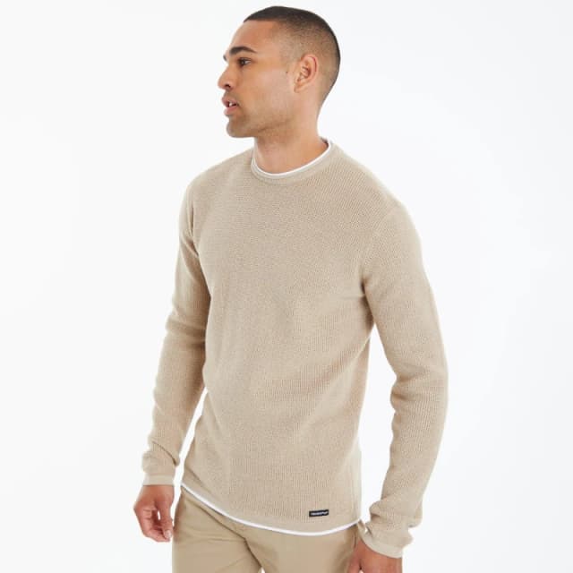 Threadbare Crew Neck Jumper With Mock T-Shirt - Beige Beige 2XL