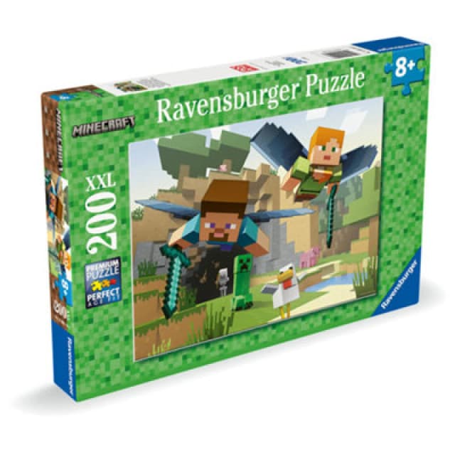 Ravensburger Kinderpuzzle - 12004144 - Minecraft - Minecraft Puzzle fur Kinder ab 8 Jahren mit 200 Teilen im XXL-Format Minecraft Geschenke