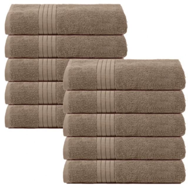 OHS OHS 10 Pack of 100% Cotton Bath Sheet Bathroom Towel in Light Beige Light Beige Bath Sheet Unisex 5027434202942