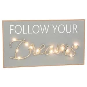 LED Oblong String Plaque Dreams