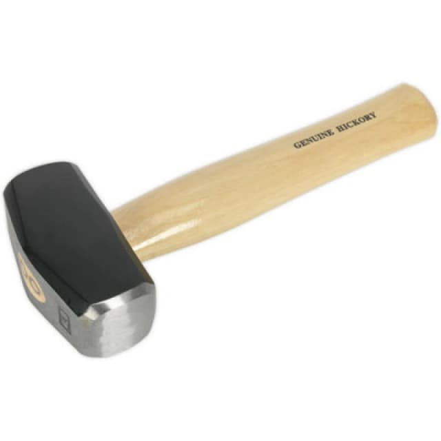 Loops 4lb Club Hammer with Hickory Wooden Shaft - Drop Forged Carbon Steel Head Metallics