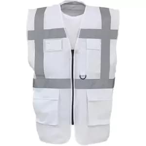 Yoko Hi-Vis Premium Executive/Manager Waistcoat / Jacket (Pack of 2) (L) (White) - White